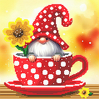 Схема для вишивки бісером ,, Гномік в Чашці,, Сб-4-1085