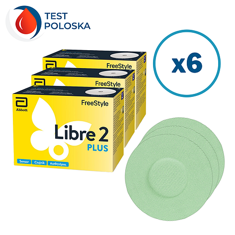 Сенсор Freestyle Libre 2 Plus (ФріСтайл Лібре 2 Плюс) 6 уп. і 6 кольорових тейпів у комплекті, фото 1