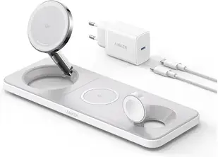 Зарядний пристрій Anker MagGo 3в1 Pad 15W Qi2 біла