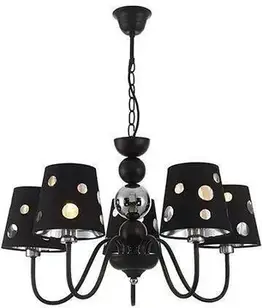 Люстра Luno Batley 5, класичний стиль, тканина, чорна (50205106)