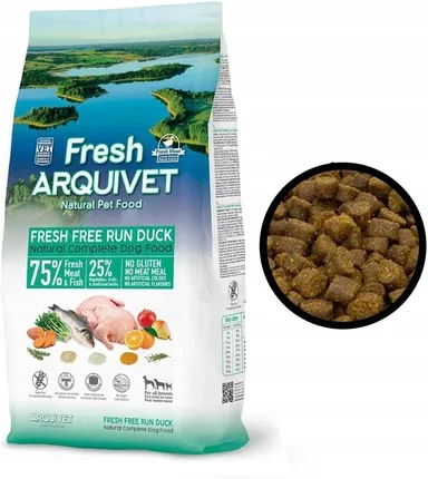 Корм собачий Arquivet Fresh, напіввологий, качка з океанічною рибою, 10 кг, фото 1