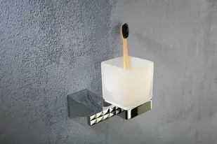 Контейнер для ванної кімнати Blue Water Panama Art Platino з склянкою Pan86050