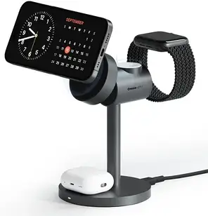 Зарядний пристрій Aukey, бездротовий 3 в 1, Qi2.0 15W (LC-MC311)