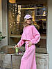 Рожевий стильний жіночий базовий костюм 2-ка: укорочений Кроп-світшот і широкі Штани на гумці, фото 3