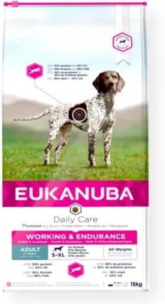 Корм для собак Eukanuba Daily Care Working & Endurance для дорослих активних і робочих собак та для годуючих сук, 15кг, фото 1