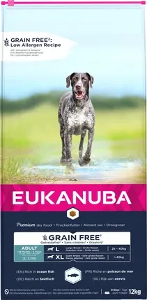 Корм для собак Eukanuba Grain Free риба океанічна для дорослих собак великих порід, 12кг, фото 1