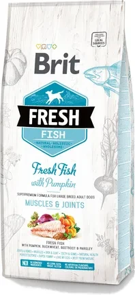 Корм собачий Brit Fresh Fish Pumpkin Adult Large Muscles Joints 12Kg, фото 1