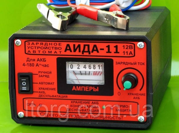 Зарядне передпускове АІДА-11: автомат + ручний заряд +десульфатація для 12 В АКБ 4-180 А*год, режим зберігання