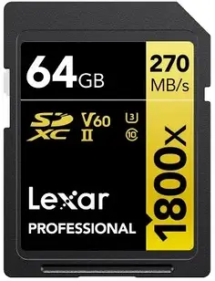 Карта пам'яті Lexar Professional SDXC 64Gb UHS-II V60 1800x