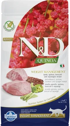 Сухий корм N&D Quinoa Weight Management Ягня та артишок, 5 кг, фото 1