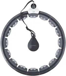 Хулахуп HHW06 Чорний хула-хоп з виступами та обтяженням + лічильник HMS