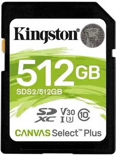 Карта пам'яті Kingston SD Canvas Select Plus 512GB UHS-I U3 V30 (SDS2512GB)