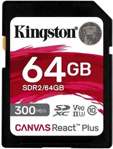 Карта пам'яті Kingston 64Gb Sdxc Canvas React Plus 300Mb/S U3 V90 (Sdr264Gb)
