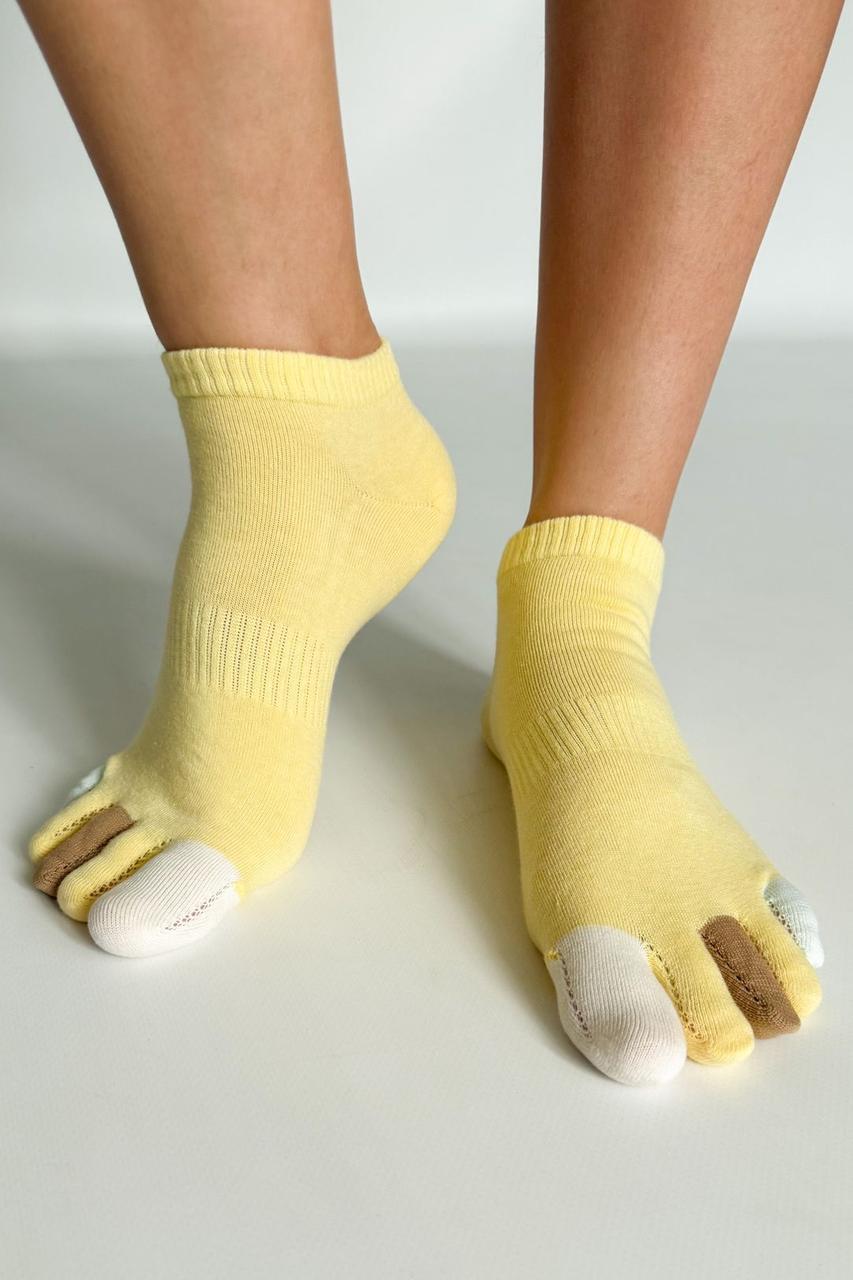 Низькі шкарпетки з пальцями жіночі Найсі Apmi 36-40 жовтий, фото 1