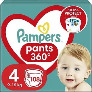 Підгузки-трусики Pampers Pants Підгузки розмір 4, 108 шт. 9кг-15кг