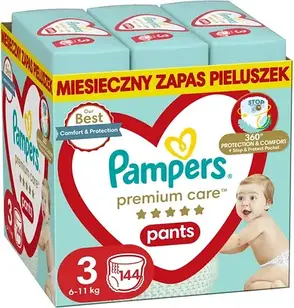 Підгузки-трусики Pampers Premium Care Підгузки розмір 3, 144 шт. 6кг-11кг