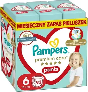 Підгузки-трусики Pampers Premium Care Підгузки розмір 6, 93 шт. 15кг+