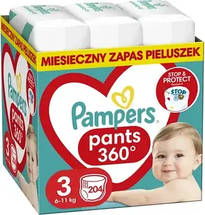 Підгузки-трусики Pampers Pants Підгузки розмір 3, 204 шт. 6кг-11кг