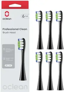 Насадки для електричної зубної щітки Oclean Professional Clean, чорні, 6 шт.