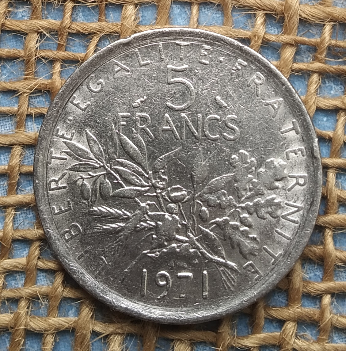 5 франкiв 1971 року. Францiя, фото 1