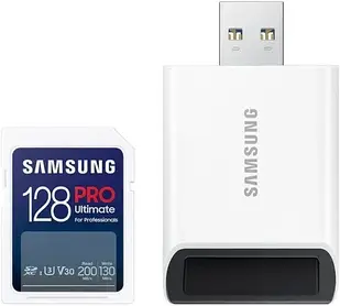 Карта пам'яті Samsung PRO Ultimate 128GB SDXC, зчитувач (MB-SY128SB/WW)