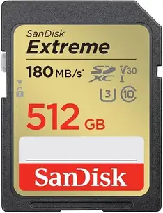 Карта пам'яті KARTA SANDISK EXTREME SDXC 512 GB 180/130 MB/s C10 V30 UHS-I U3