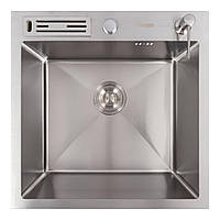 Мойка кухонная Valeso Handmade 50х50 см Кухонная мойка с подставкой для ножей Кухонная раковина из нержавейк