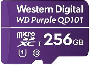Карта пам'яті WD Purple 256GB Surveillance microSD XC Class 10 UHS1 (WDD256G1P0C)