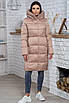 Зимове жіноче пальто модне 42-56 мокко, фото 5