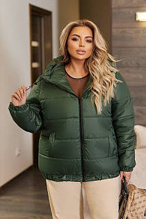 Жіноча весняно-осіння куртка з плащової тканини на синтепоні розміри 48-50, 52-54, 56-58, смарагд