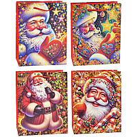 Подарунковий пакет з Сантою асорті S 18*23*8см  (12 шт.)