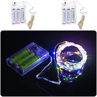 Світлодіодна гірлянда "Роса" на батарейках 100 LED кольорова 10 м  (1шт.)