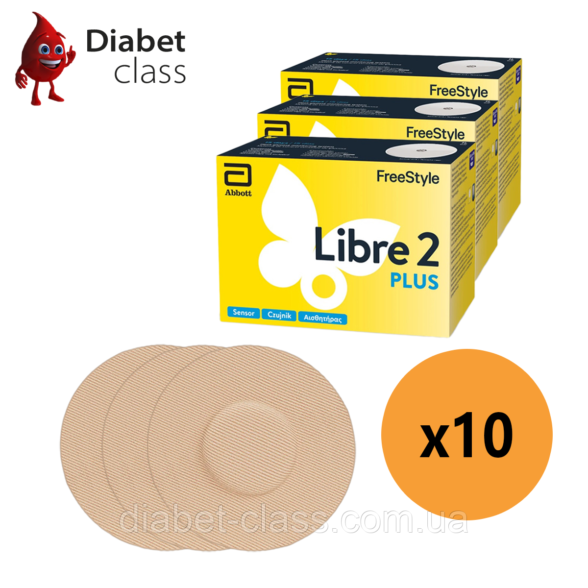 Сенсор Freestyle Libre 2 Plus (ФріСтайл Лібре 2 Плюс) 10 уп. і 10 тейпів у комплекті, фото 1