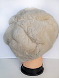 Жіноча шапка ошатна зі штучного хутра нірка з козирком, фото 6