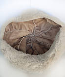 Жіноча шапка ошатна зі штучного хутра нірка з козирком, фото 8