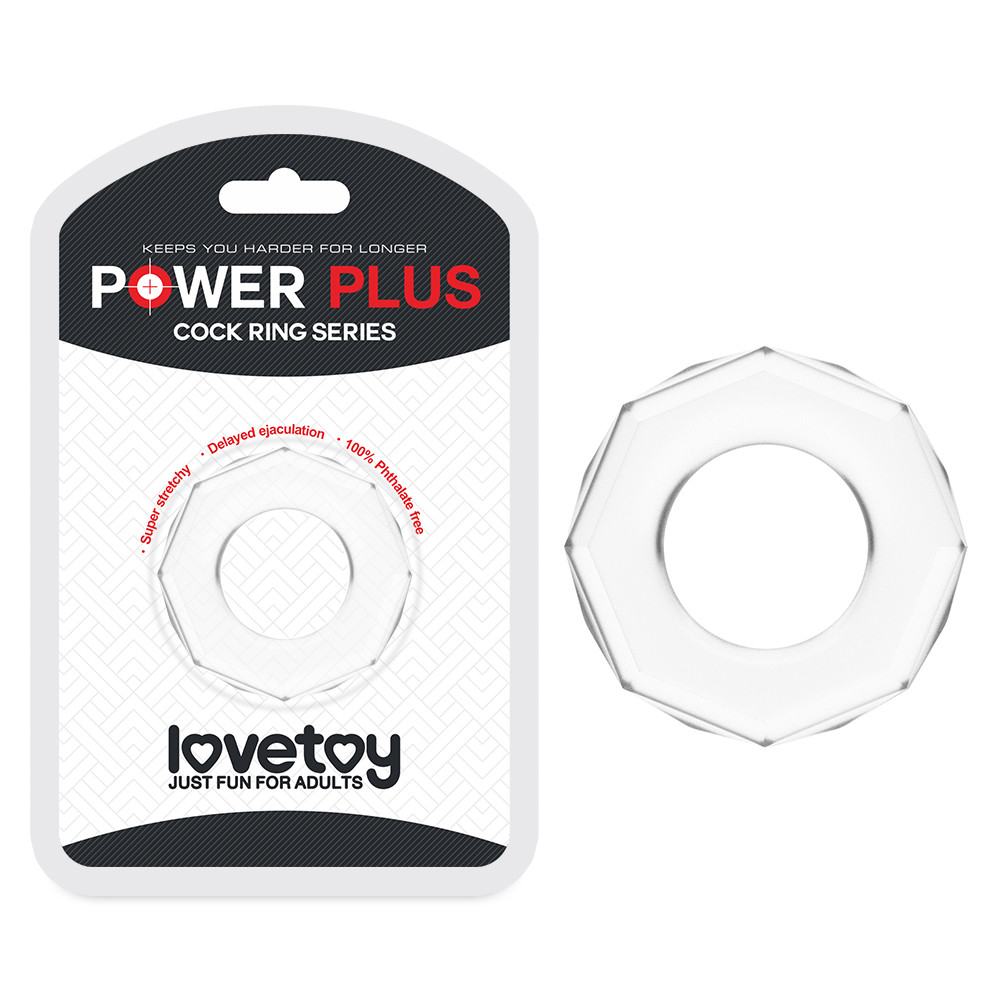 Ерекційне кільце прозорез гладкою поверхнею Power Plus Cockring 4 LoveToy, діаметр 44 мм
