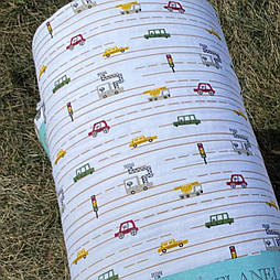Фланель "Машини на дорогах" білий фон 240 см No Ф-N-3541