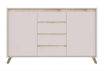 Комод KOM2D4S Лаундж БРВ кашемір / дуб сонома