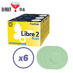 Сенсор Freestyle Libre 2 Plus (ФріСтайл Лібре 2 Плюс) 6 уп. і 6 кольорових тейпів у комплекті