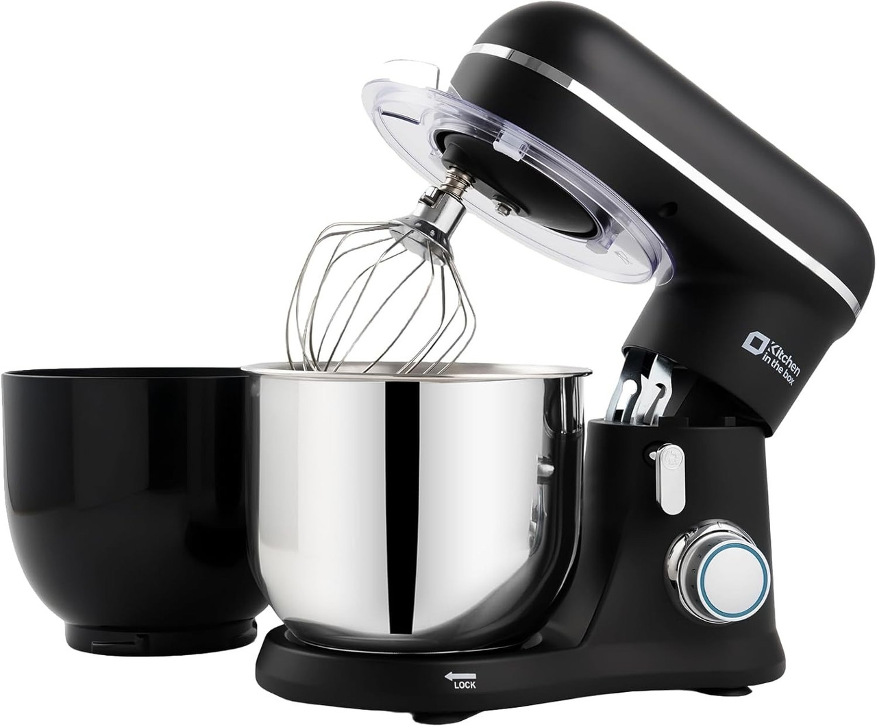 Міксер Kitchen in the Box дві чаші по 3,5 л,10-швидкісний кухонний міксер з вінчиком, гаком для тіста та насадкою-вінчиком, фото 1