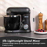 Міксер Kitchen in the Box дві чаші по 3,5 л,10-швидкісний кухонний міксер з вінчиком, гаком для тіста та насадкою-вінчиком, фото 4