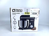 Міксер Kitchen in the Box дві чаші по 3,5 л,10-швидкісний кухонний міксер з вінчиком, гаком для тіста та насадкою-вінчиком, фото 8