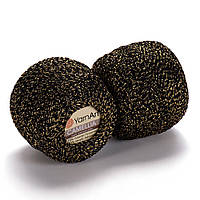 Пряжа Camellia 413 чорний з золотом