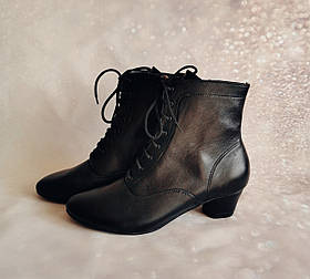 Черевички вкорочені народні чорні на шнурках