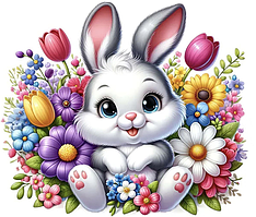 Алмазна вышивка. Картинка-наліпка Зайка-сюрприз