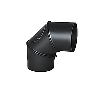 Коліно димохідне Ø180 мм регульоване 0-90° з ревізією чорне 2 мм Польща