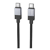 Кабель Type-C to Type-C 60W, нейлоновий Чорний, арт. X110, 21780 Hoco