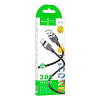 Кабель Type-C 3A силіконовий, чорний X109, 24626 Hoco