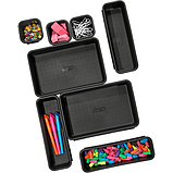 Набір із 8 прозорих пластикових лотків-органайзерів для зберігання косметики, канцелярії чорний, фото 5