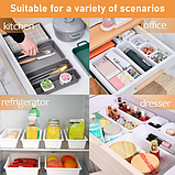 Набір із 8 прозорих пластикових лотків-органайзерів для зберігання косметики, канцелярії білий, фото 4